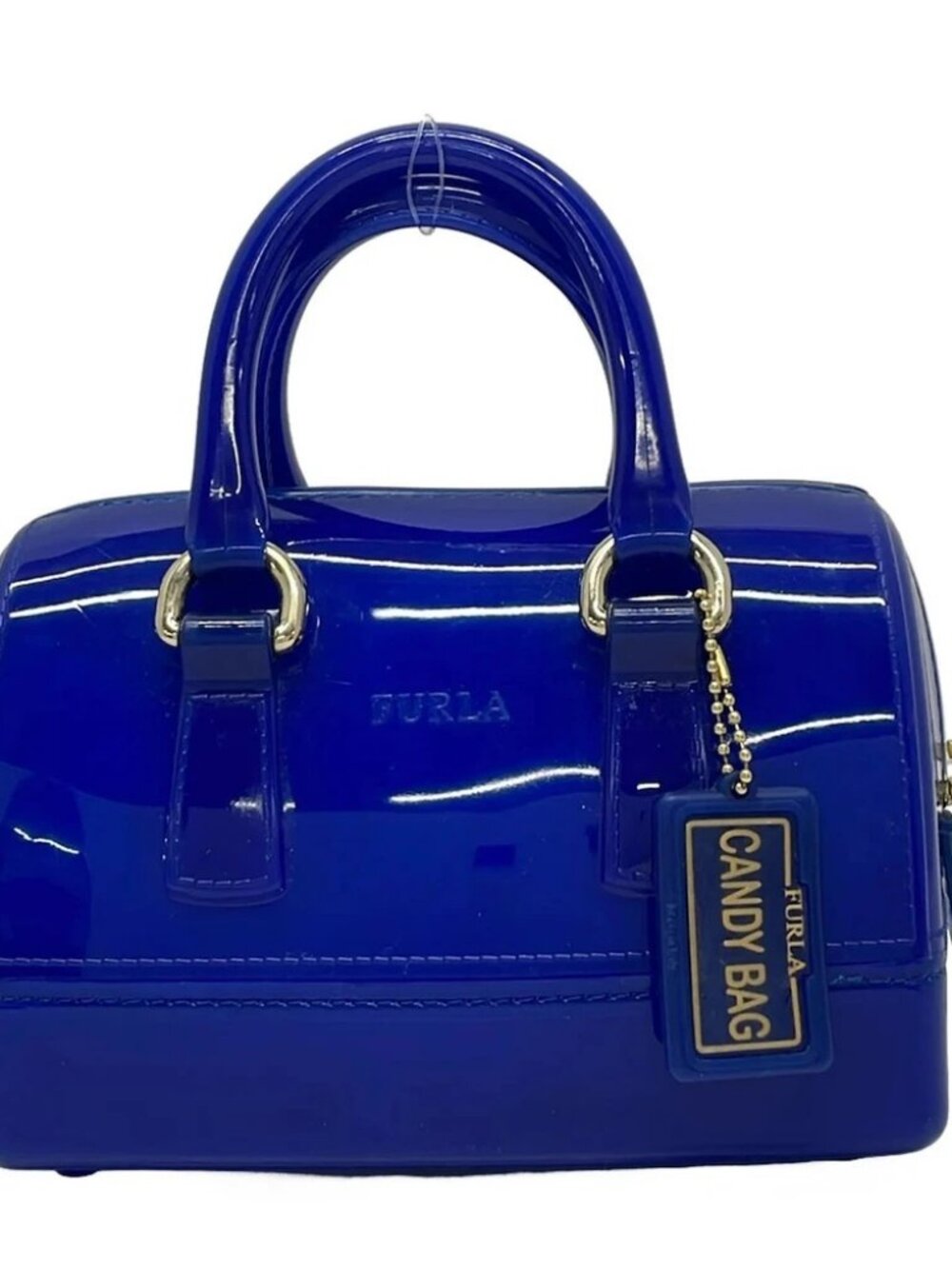 FURLA Candy Bag Navy Rubber Handbag